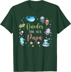 Papa Under Sea Birthday Party Ocean Sea Animals Themed T-Shirt - T-Shirt | Forest