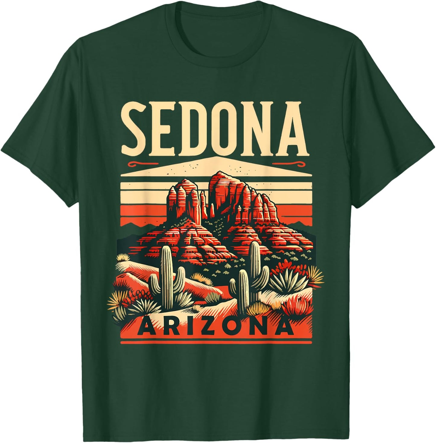 Vintage Sedona Arizona Hiking Outdoor Mountain Sedona AZ T-Shirt - T-Shirt | Forest