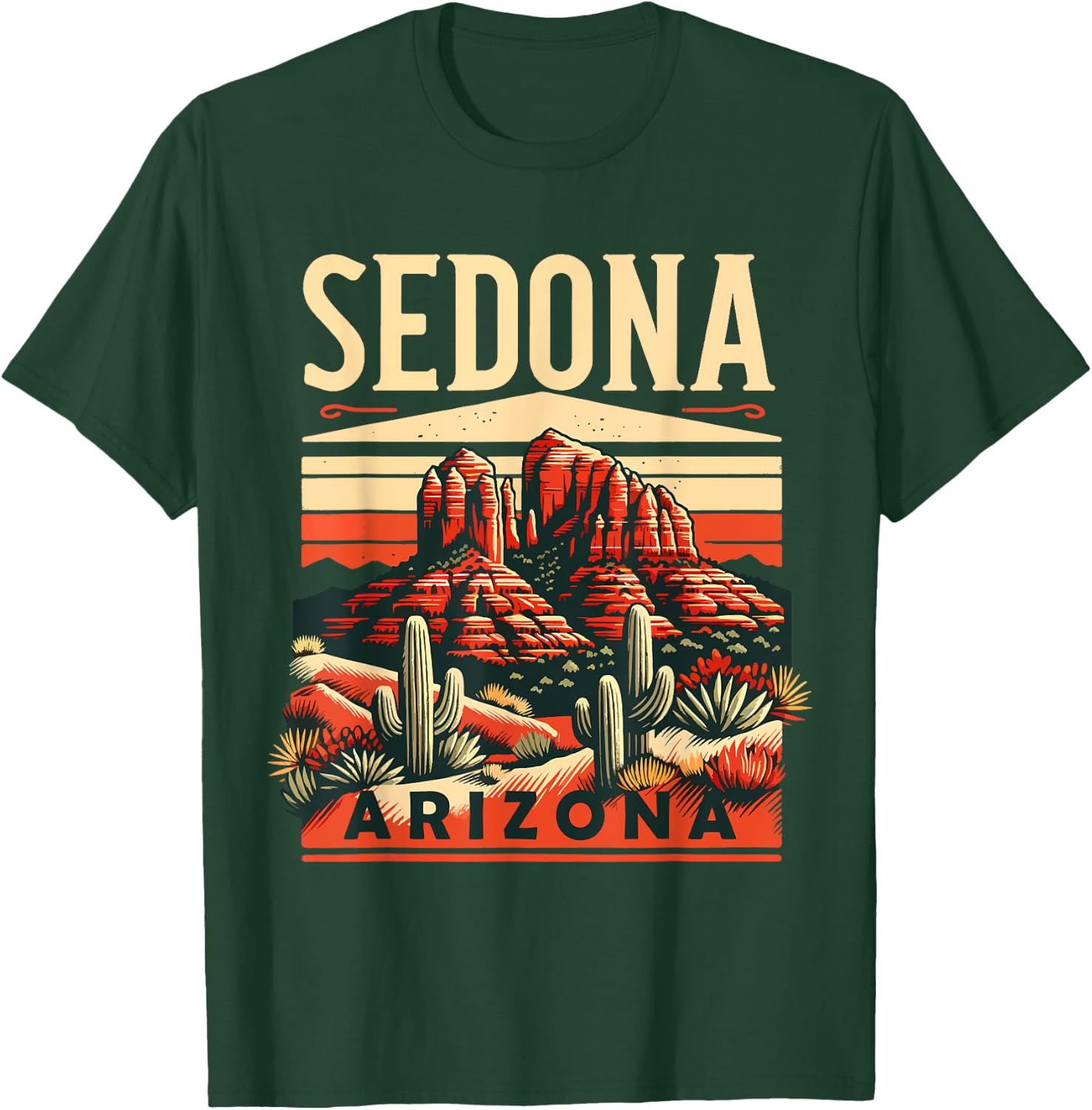 Vintage Sedona Arizona Hiking Outdoor Mountain Sedona AZ T-Shirt - T-Shirt | Forest