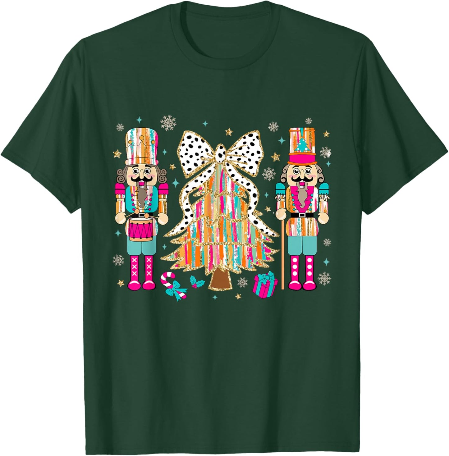 Pink Nutcracker Squad Xmas Pink Christmas Tree Women Kids T-Shirt - T-Shirt | Forest