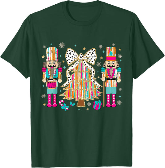 Pink Nutcracker Squad Xmas Pink Christmas Tree Women Kids T-Shirt - T-Shirt | Forest