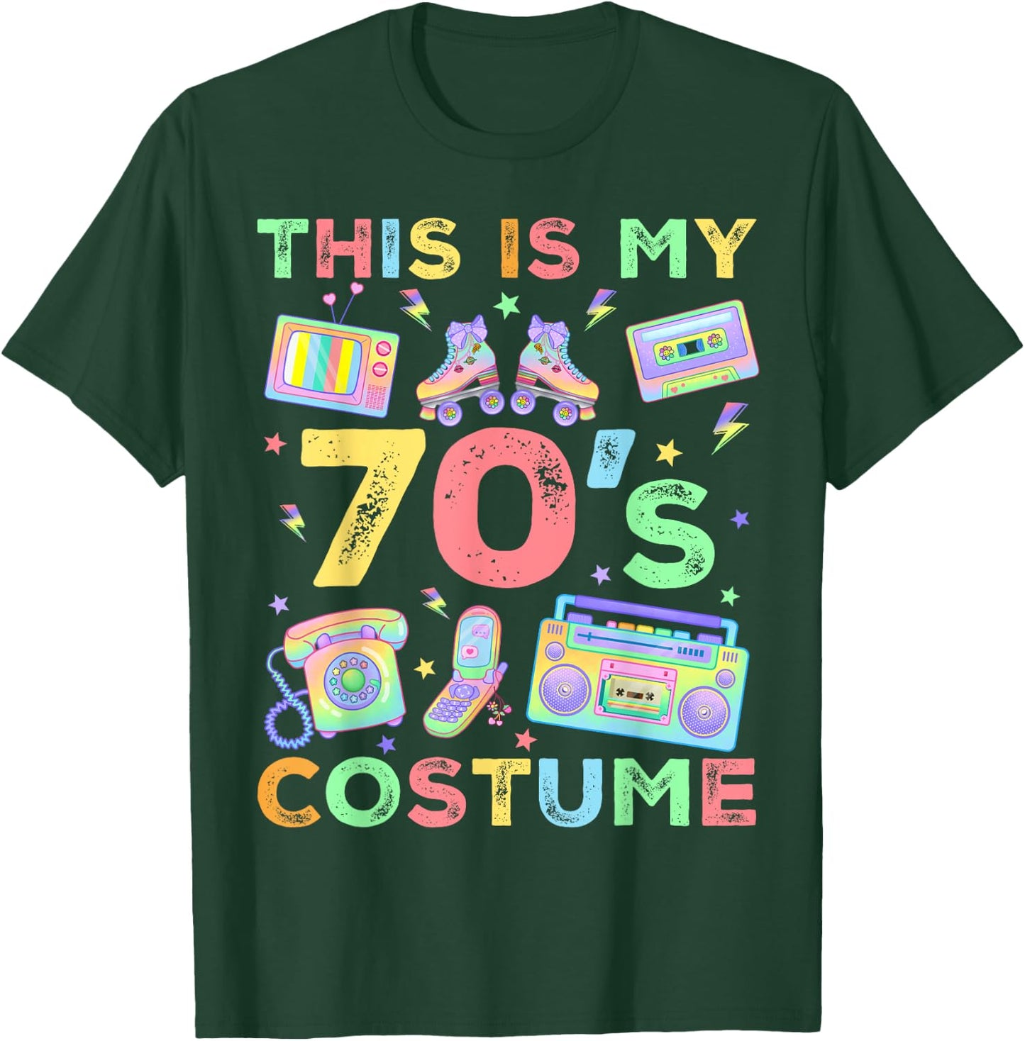 This Is My 70s Costume 70's style Seventies Retro Party T-Shirt - T-Shirt | Forest
