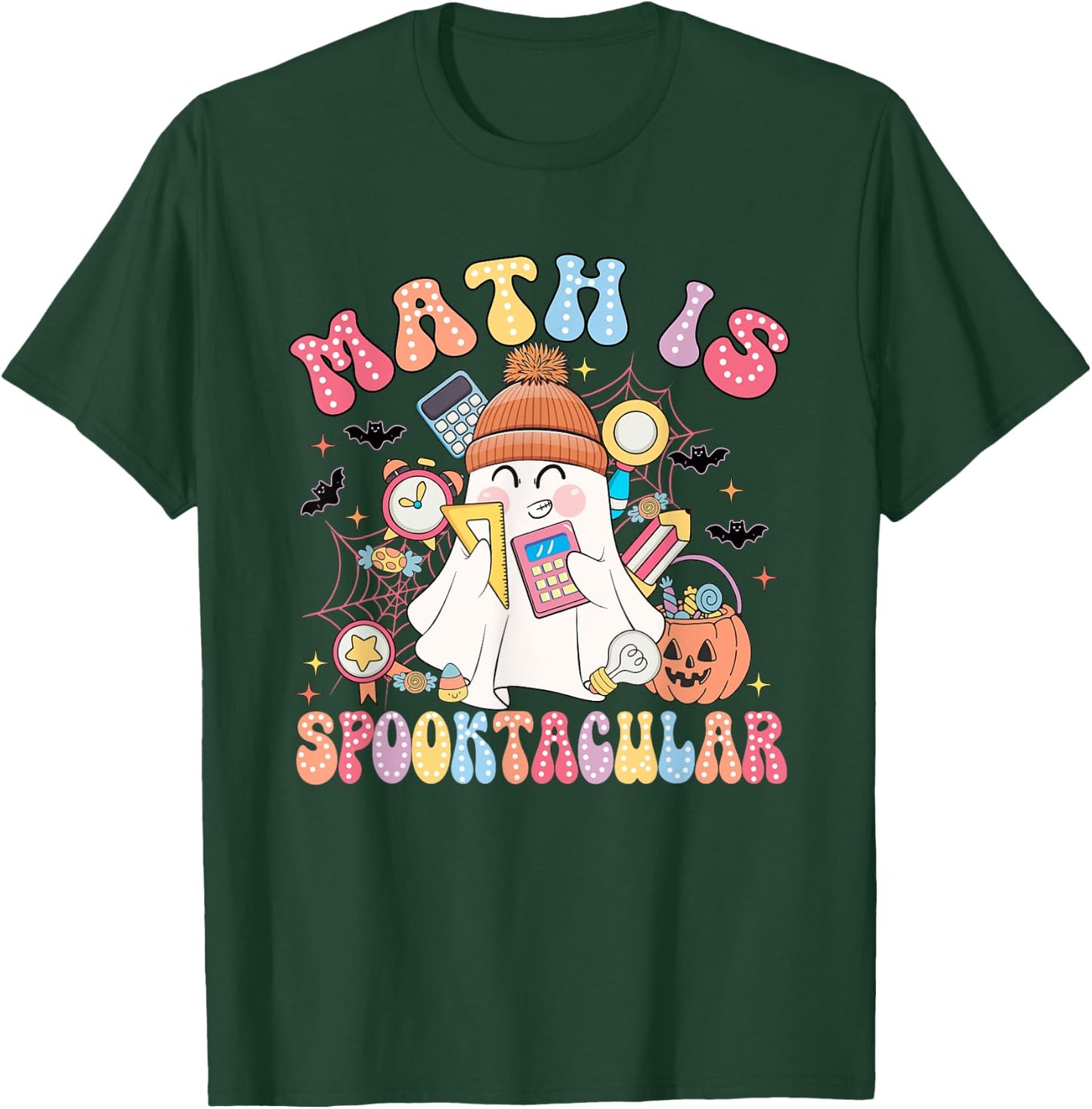 Math Is Spooktacular Math Teacher Spooky Halloween T-Shirt - T-Shirt | Forest