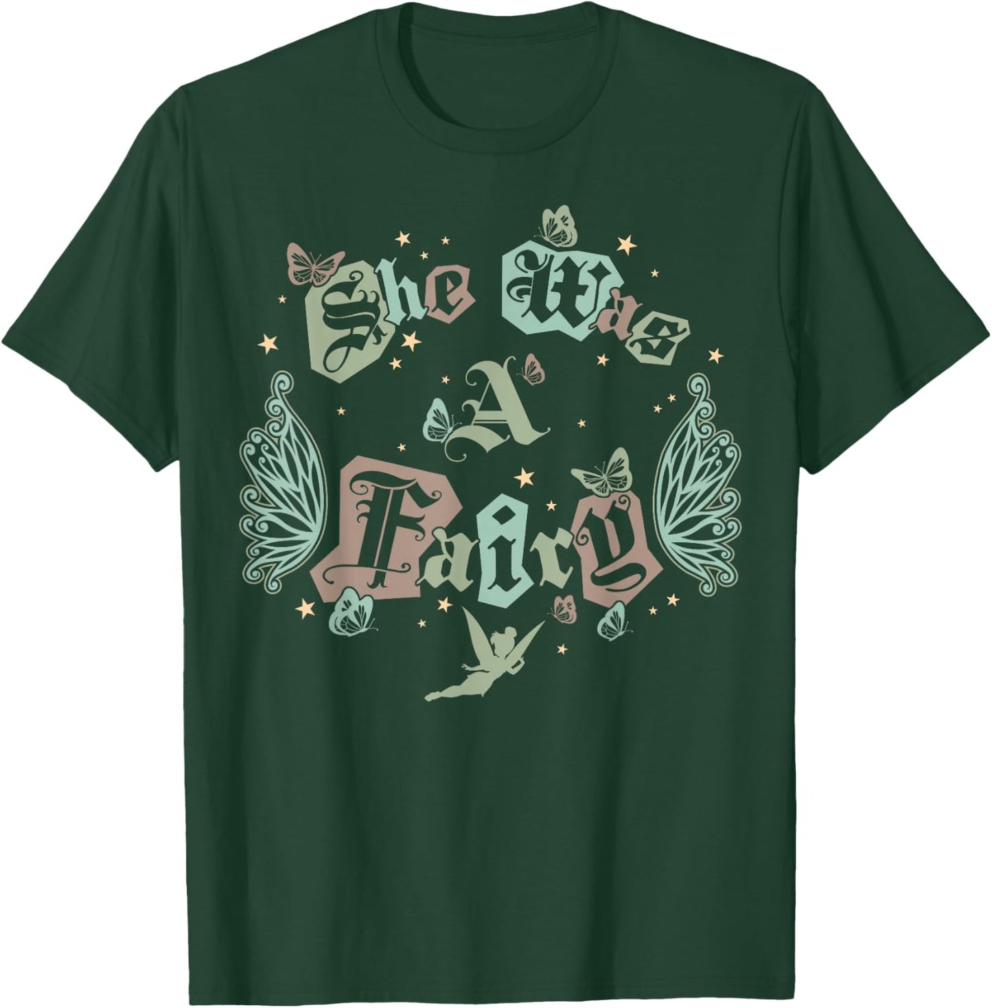 Disney Peter Pan She was A Fairy Tinker Bell Fairy Wings T-Shirt - T-Shirt | Forest
