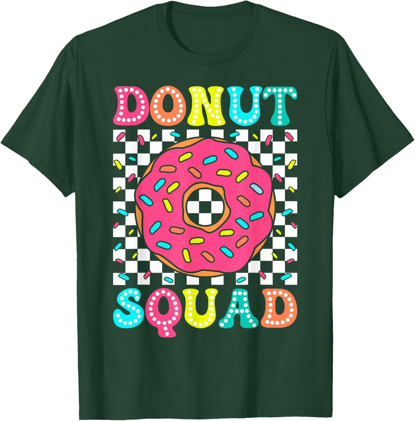 Donut Squad Groovy Donut Lover Birthday Party Girls T-Shirt - T-Shirt | Forest