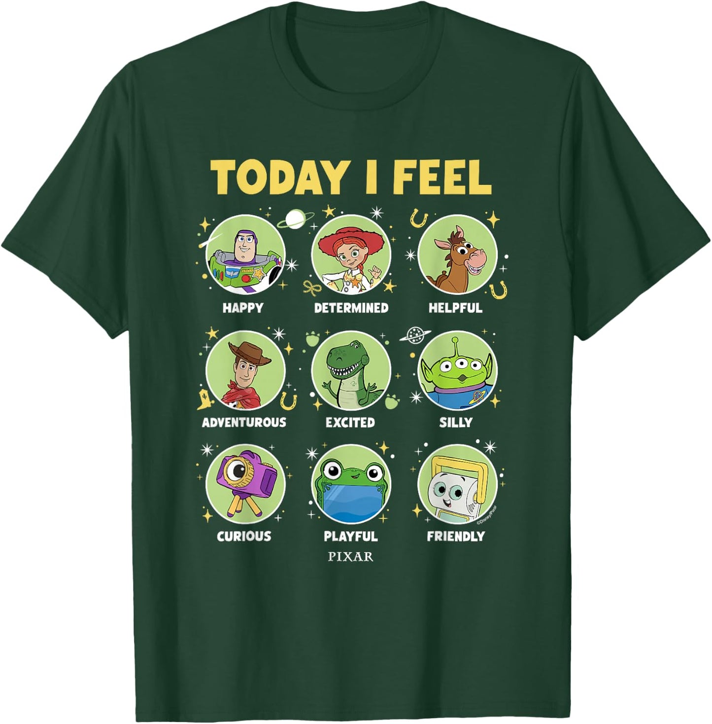 Disney Pixar Toy Story 5 Today I Feel Character Stack T-Shirt - T-Shirt | Forest