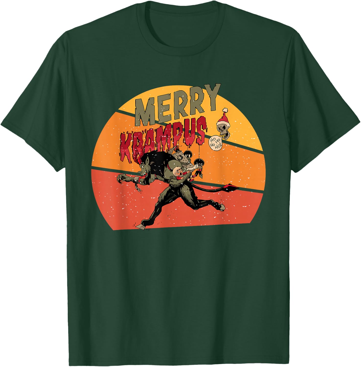 Merry Crampus Funny anti Christmas T-Shirt - T-Shirt | Forest