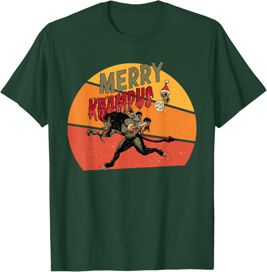Merry Crampus Funny anti Christmas T-Shirt - T-Shirt | Forest