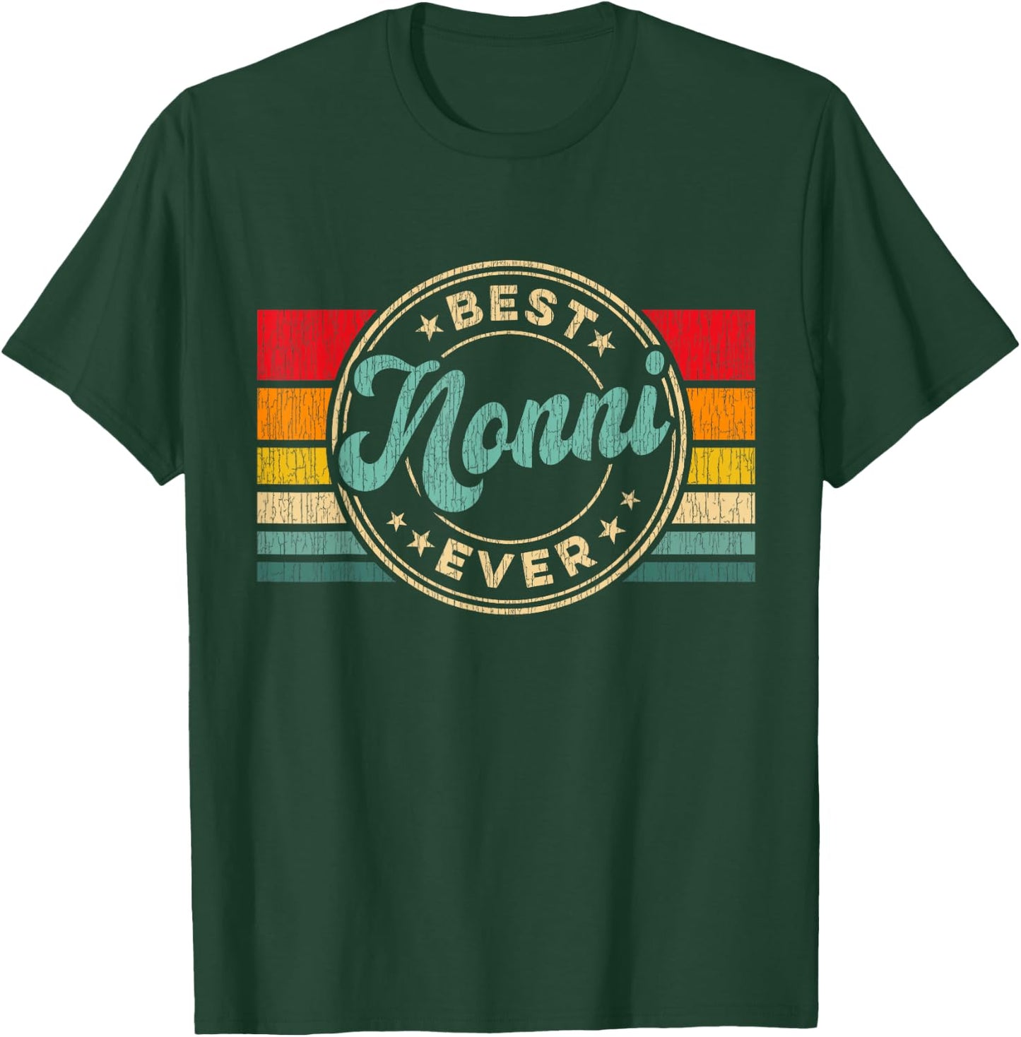 Best Nonni Ever Vintage Retro Mother's Day Gift T-Shirt - T-Shirt | Forest