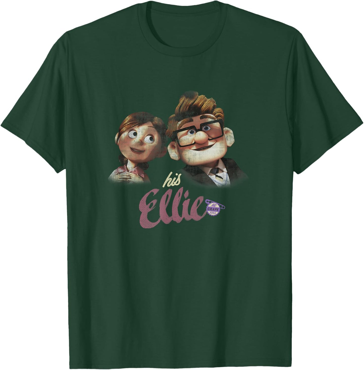 Disney Pixar Up Carl & Ellie Couple His Ellie Distressed T-Shirt - T-Shirt | Forest
