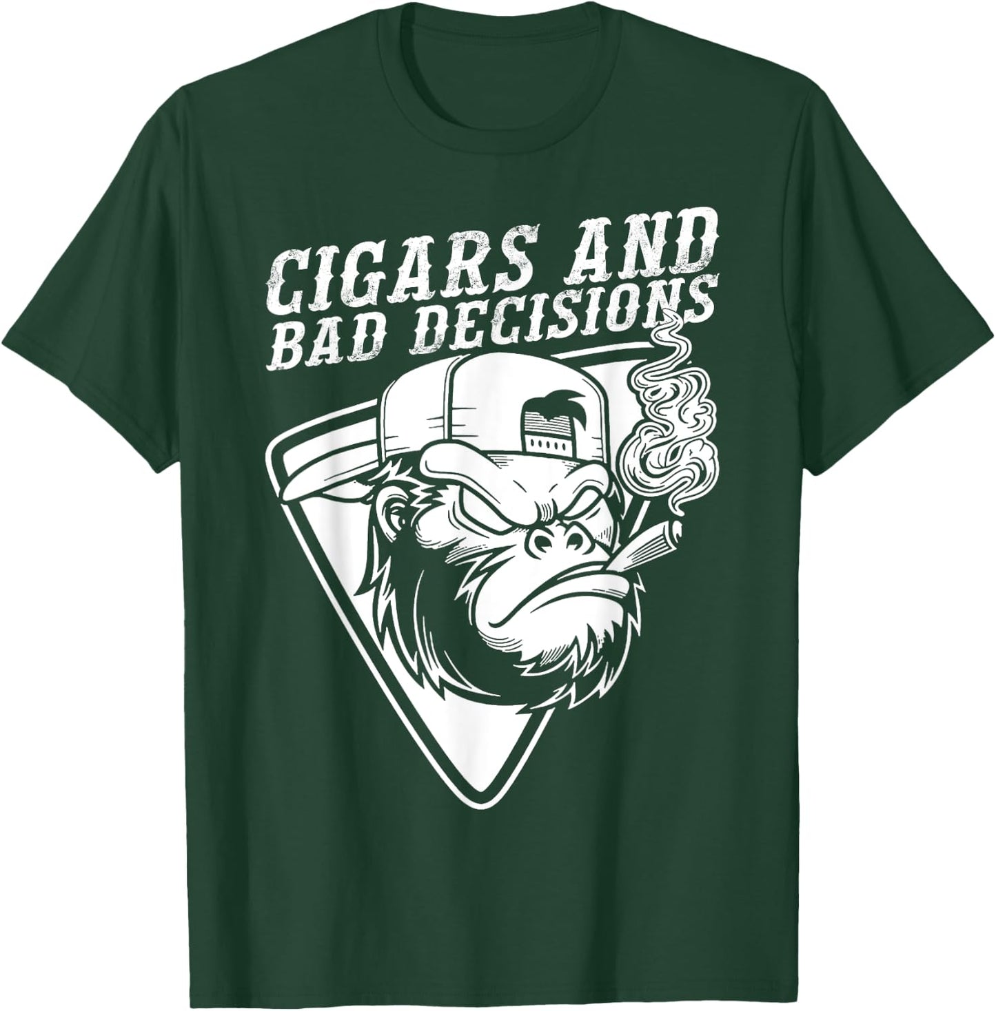 Funny Monkey Cigars And Bad Decisions T-Shirt - T-Shirt | Forest