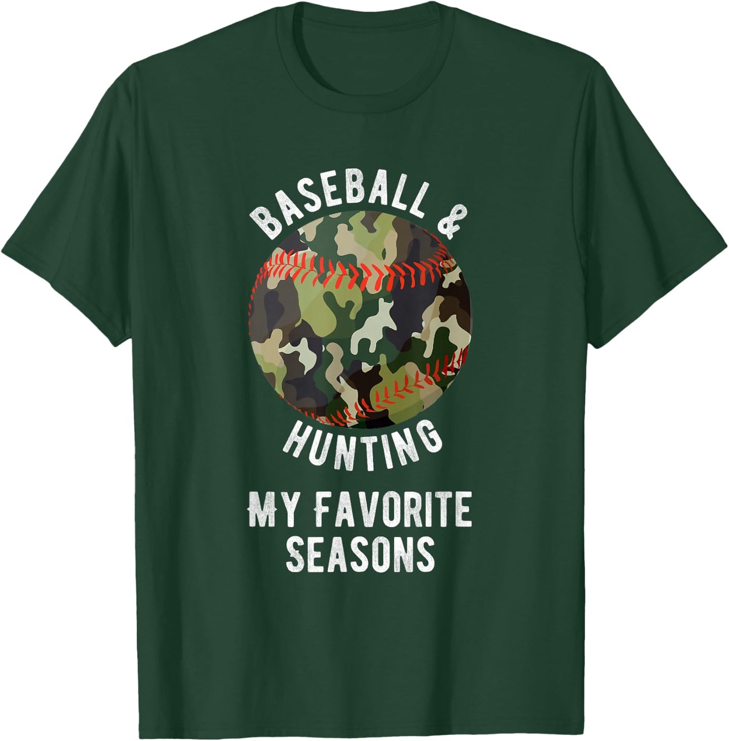 Favourite Seasons of Baseball Hunting - Funny Hunting Gift T-Shirt - T-Shirt | Forest