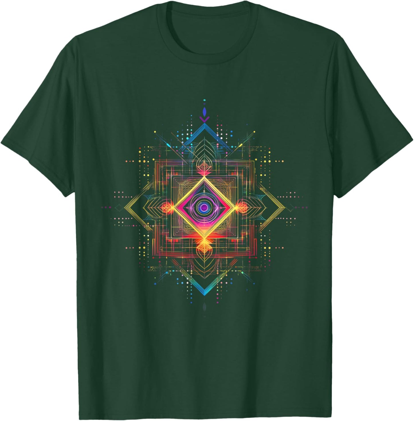 Sacred Geometry Metatron Cube Spiritual Yoga T-Shirt - T-Shirt | Forest