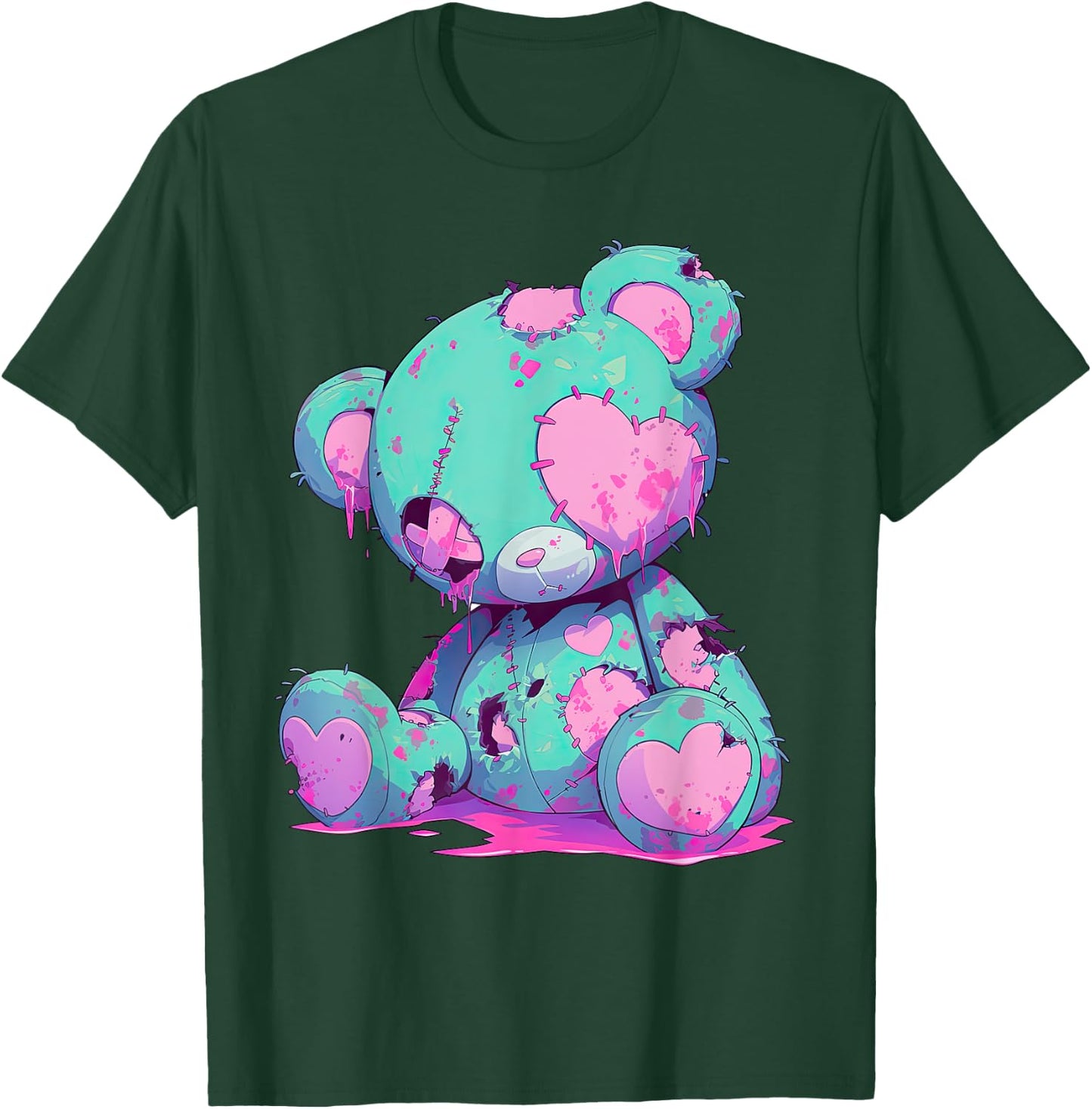 Kawaii Pastel Goth Creepy Cute Witchy Zombie Teddy Bear T-Shirt - T-Shirt | Forest