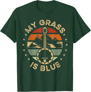 My Grass is Blue - Music Player Banjo T-Shirt - T-Shirt | Forest