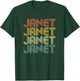 Janet Retro Personalized First Name 1970s Vintage Small T-Shirt - T-Shirt | Forest