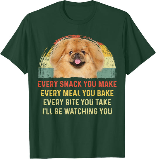 Every Snack You Make Pekingese Dog Mom Dog Dad Retro Women Kids T-Shirt - T-Shirt | Forest