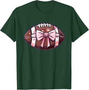 Football Girl Bow T-Shirt - T-Shirt | Forest