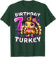 Girls 7th Birthday Thanksgiving Turkey T-Shirt - T-Shirt | Forest