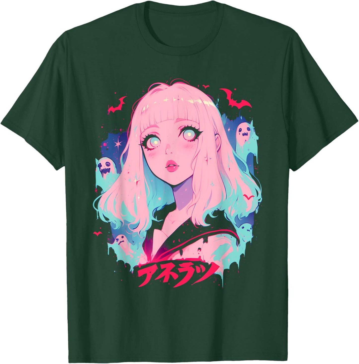 Goth Grunge Demon Anime Girl Waifu Horror Alt Aesthetic T-Shirt - T-Shirt | Forest