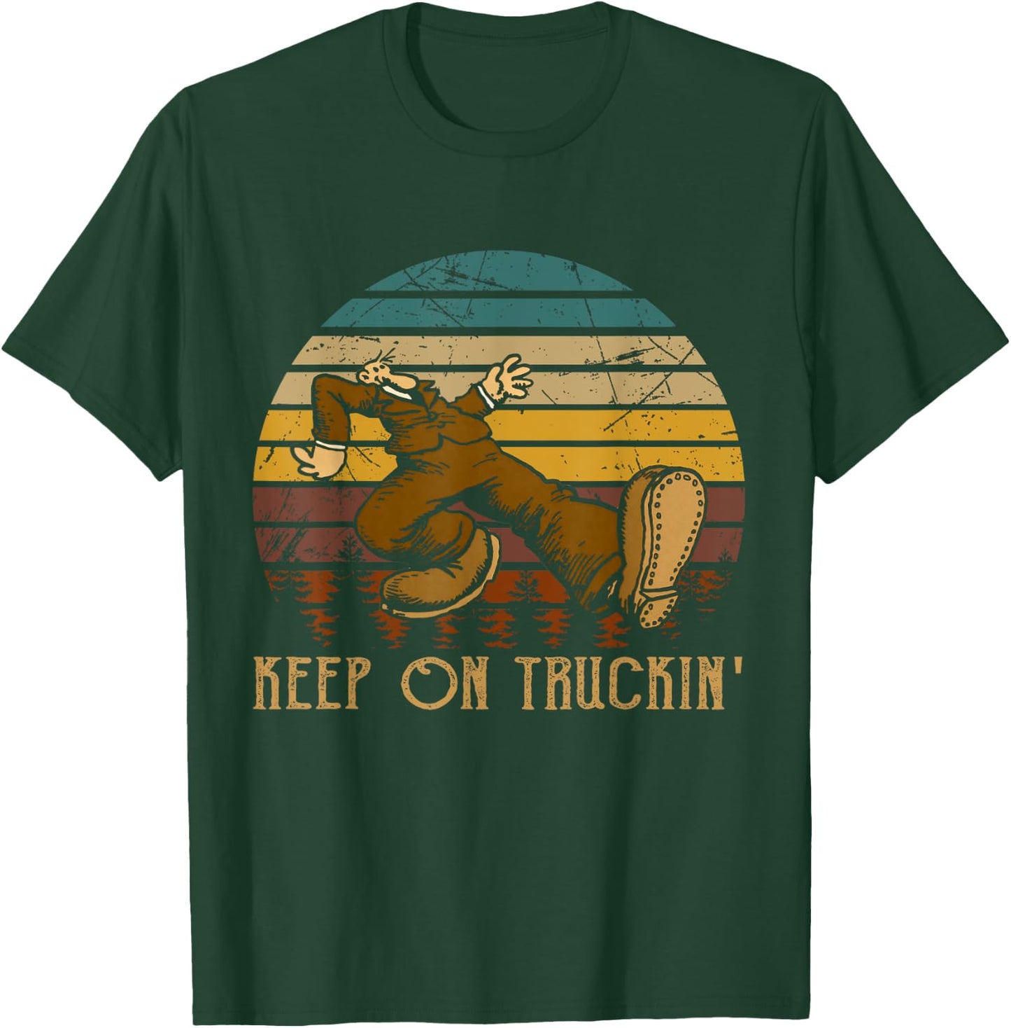 Vintage Styles 70s Music Retro Cars Truck - Keep On Truckin' T-Shirt - T-Shirt | Forest