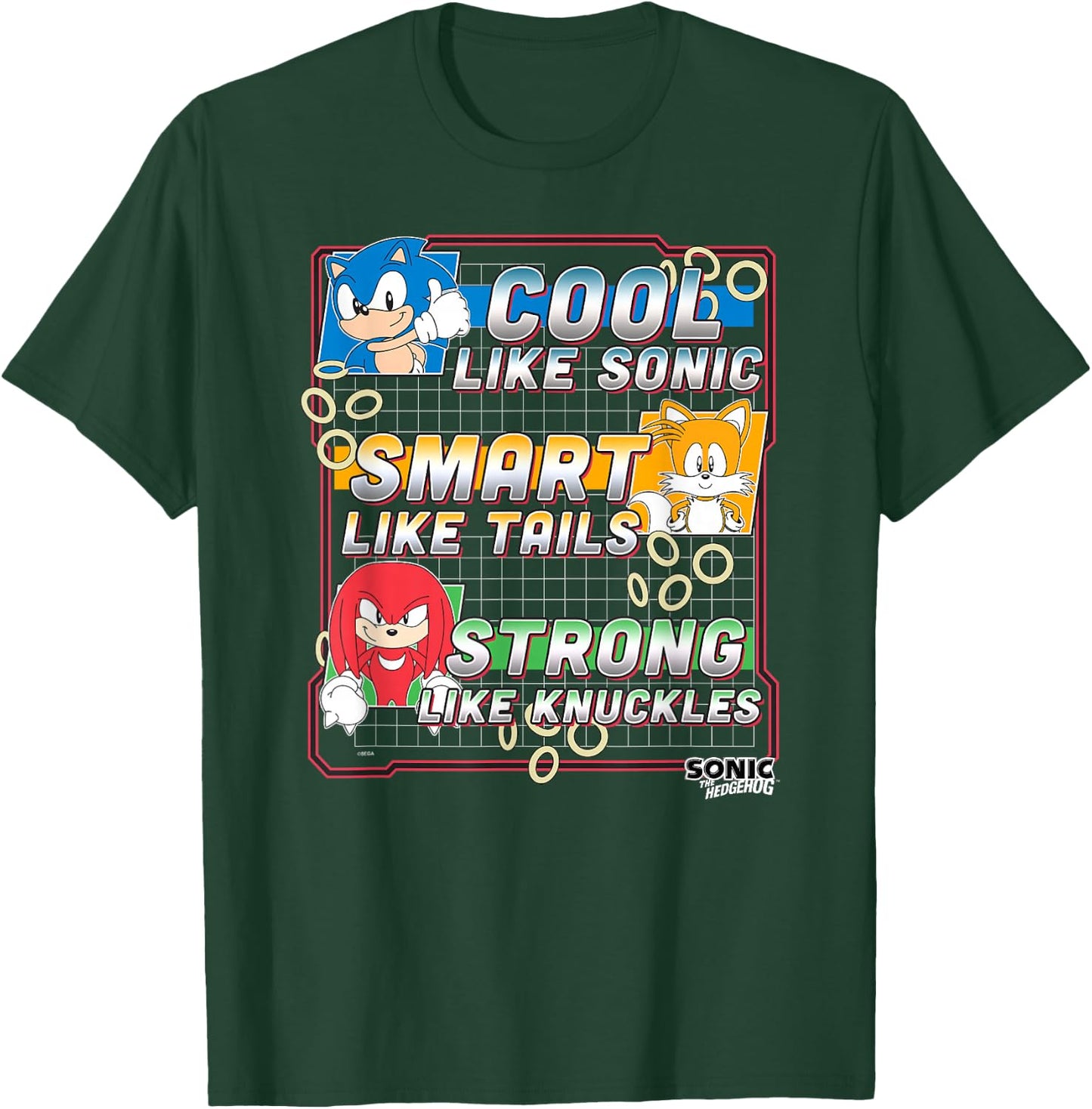 Sonic The Hedgehog Father's Day Cool Smart & Strong Dad T-Shirt - T-Shirt | Forest