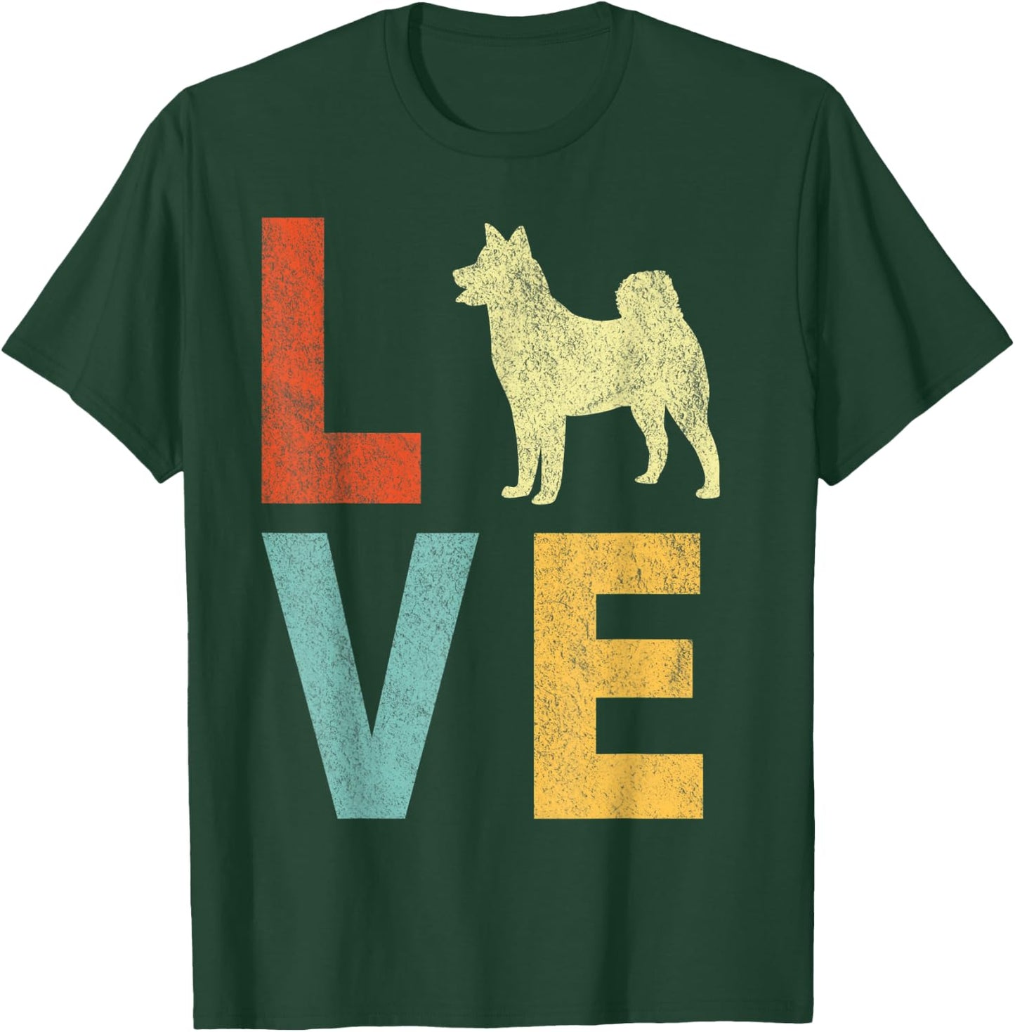 Love Huskies Husky Mom Husky Dad Retro Vintage Husky Dog T-Shirt - T-Shirt | Forest