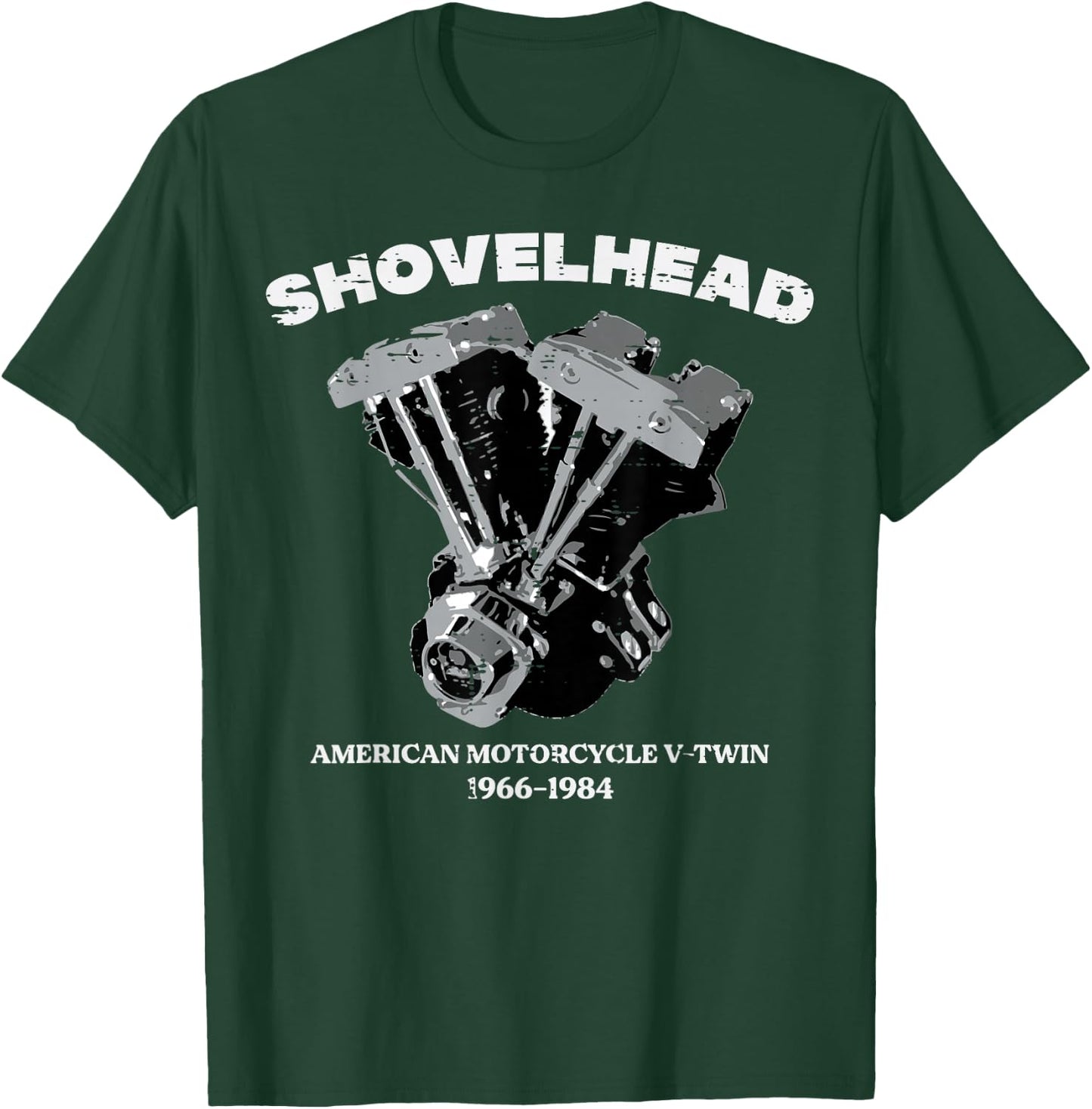 Biker Shovelhead Motorcycle Engine Vintage Men Women Kids T-Shirt - T-Shirt | Forest