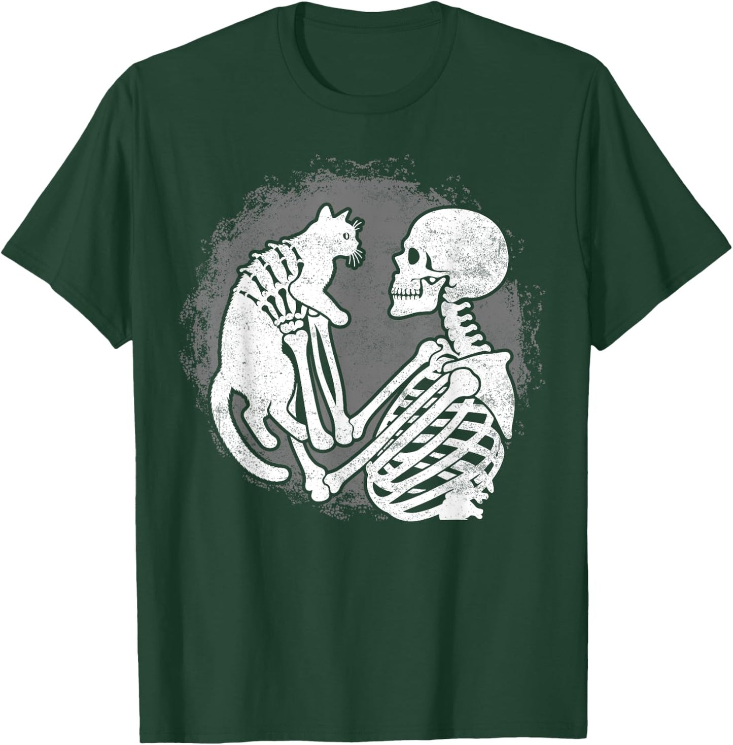 Skeleton Cat Skull Kitty Cute Halloween Men Women Kids T-Shirt - T-Shirt | Forest