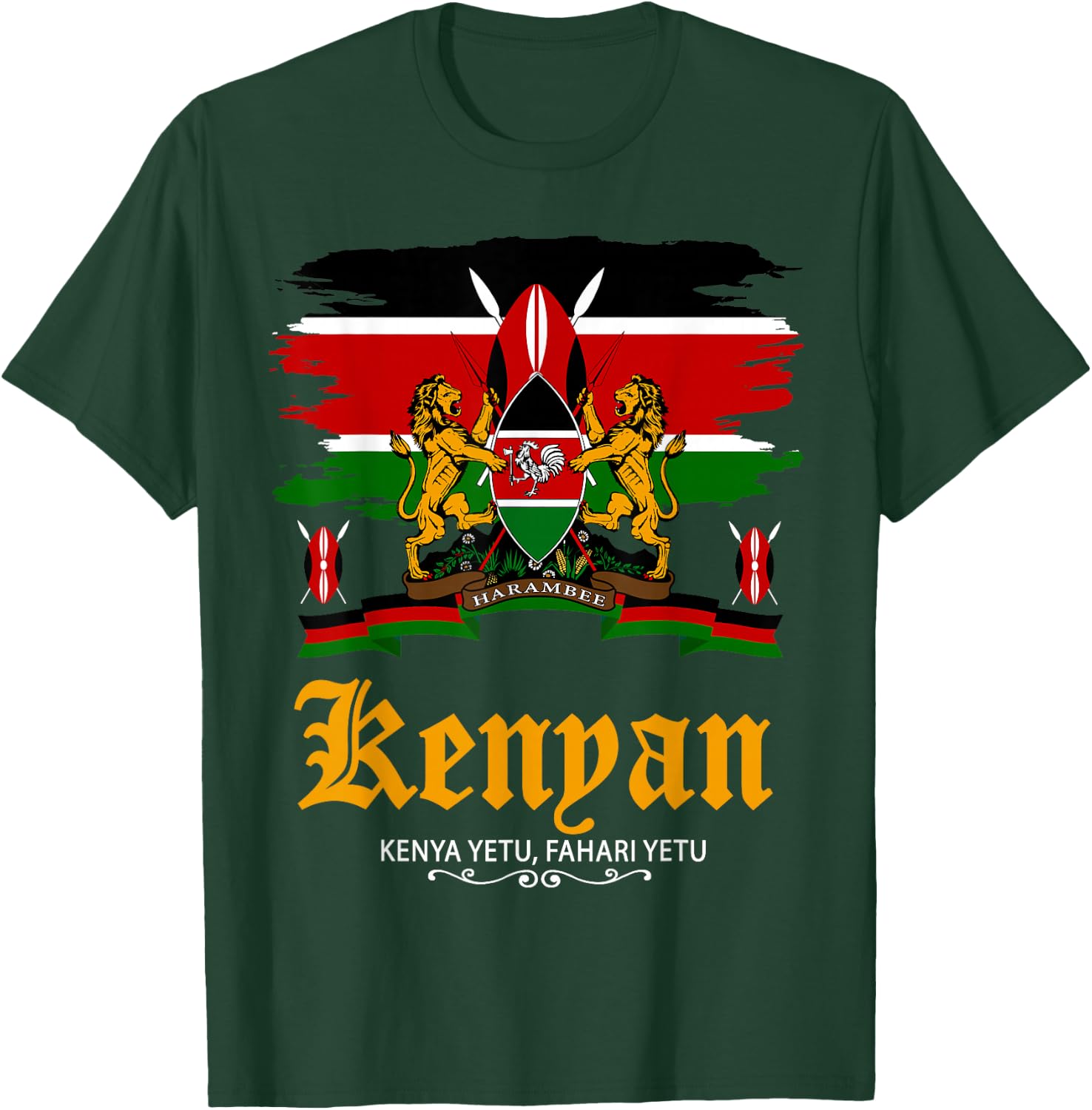 Kenyan Flag Outfit Idea For Kids & Kenya Flag Themed T-Shirt - T-Shirt | Forest