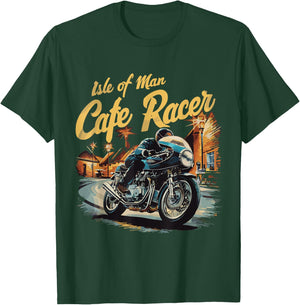 Isle of Man Motorcycle Cafe Racer Retro Vintage TT Races T-Shirt - T-Shirt | Forest