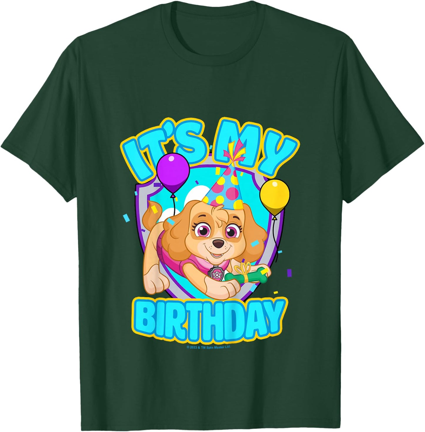 PAW Patrol Birthday It's My Birthday Cute Skye Logo T-Shirt - T-Shirt | Forest