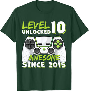 10 Year Old BDay Decorations Son Boy 10yr 2015 10th Birthday T-Shirt - T-Shirt | Forest