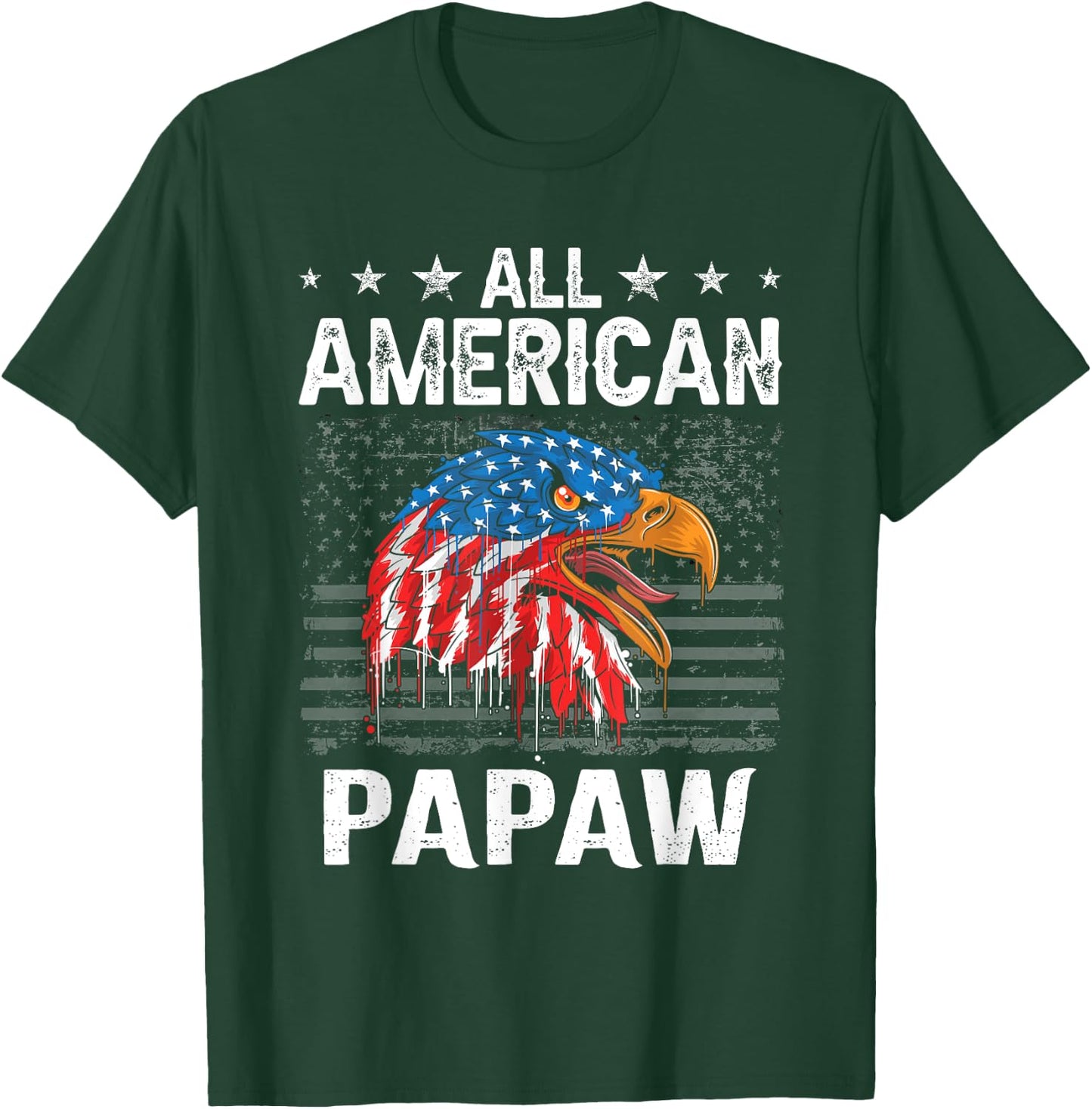 Funny All American Papaw Grandpa Eagle 4th Of July T-Shirt - T-Shirt | Forest
