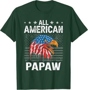 Funny All American Papaw Grandpa Eagle 4th Of July T-Shirt - T-Shirt | Forest