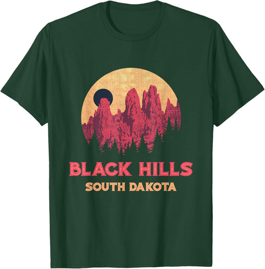 Vintage Black Hills Mountains And Forest South Dakota Travel T-Shirt - T-Shirt | Forest