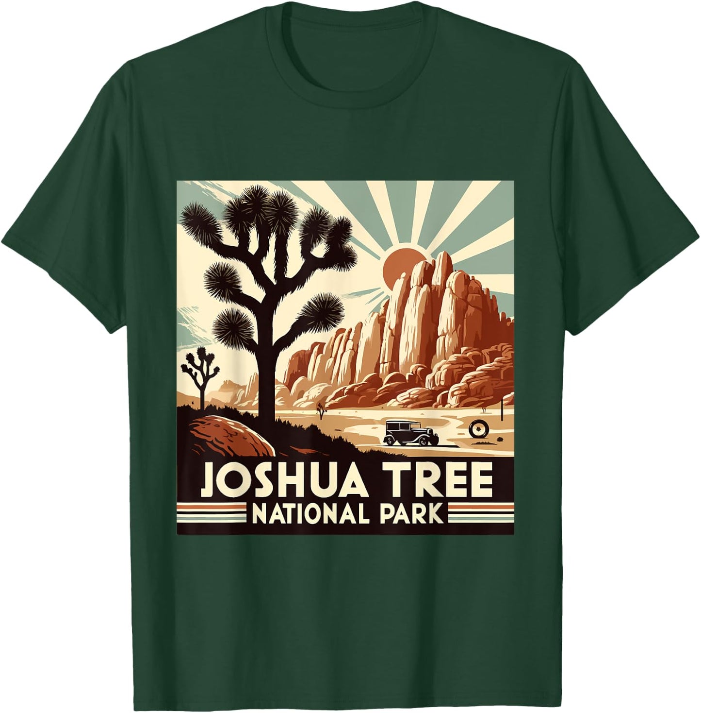 Joshua Tree National Park Vintage Hiking Camping Outdoor T-Shirt - T-Shirt | Forest