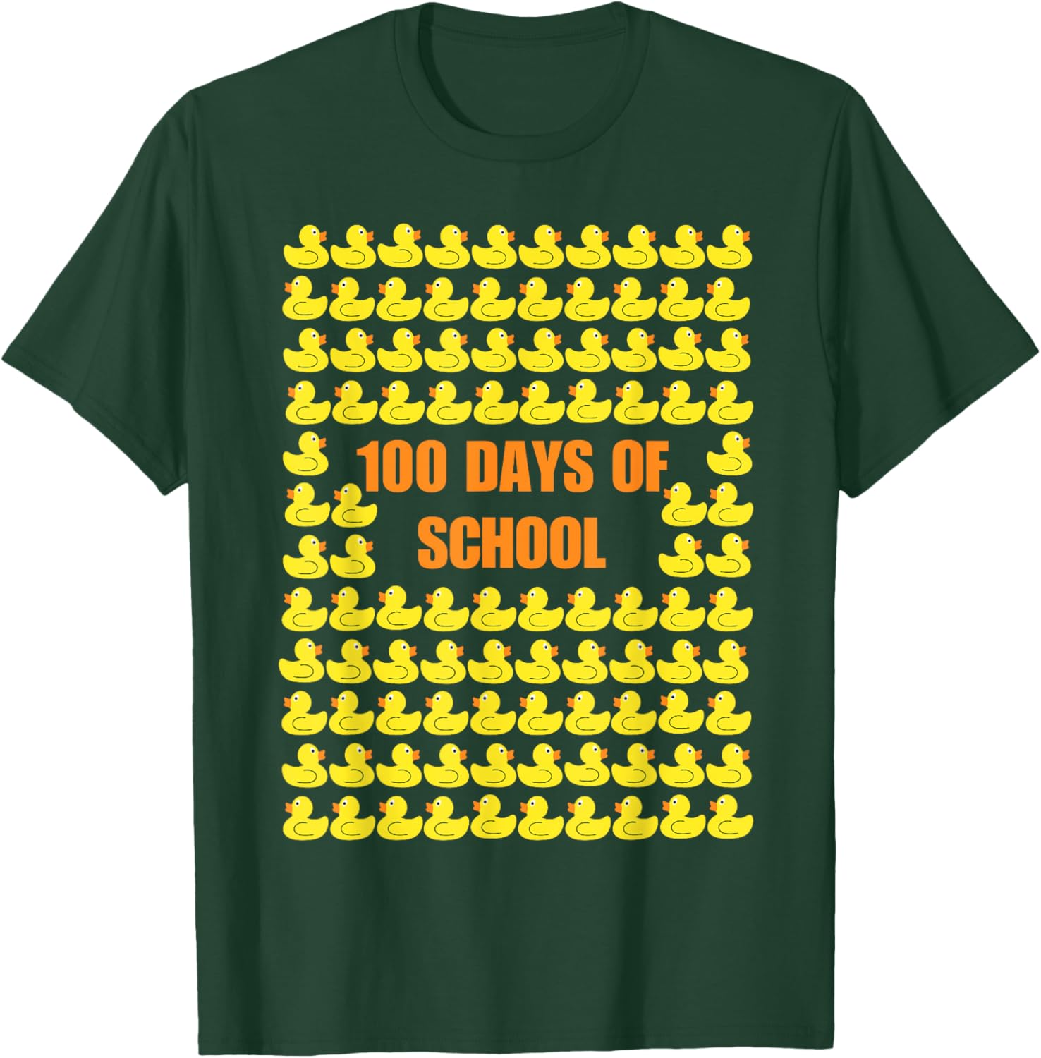 Easy 100 Days of School - Ducks 100 Days Easy Idea T-Shirt - T-Shirt | Forest