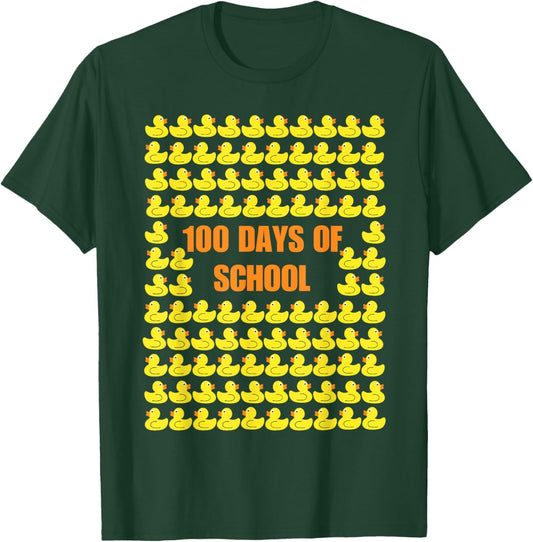 Easy 100 Days of School - Ducks 100 Days Easy Idea T-Shirt - T-Shirt | Forest