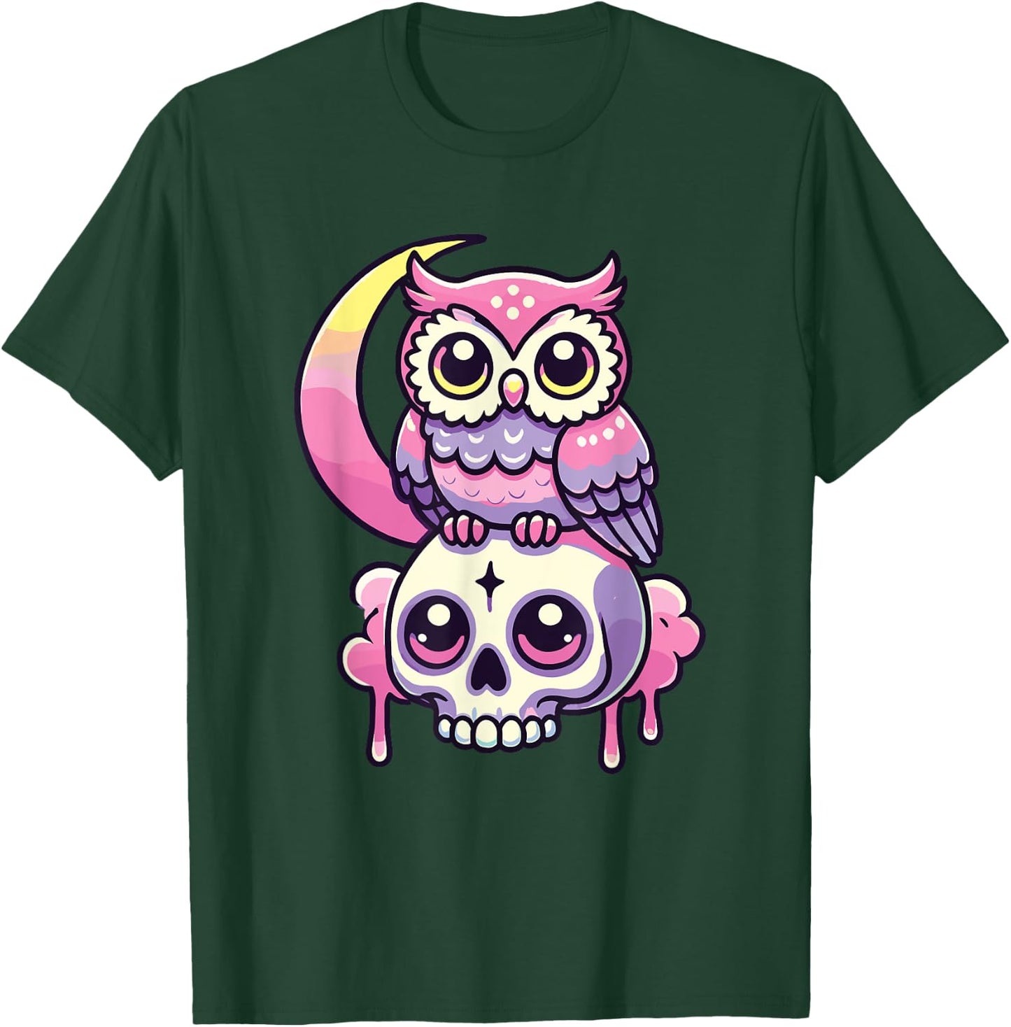 Kawaii Gothic Owl Pastel Colors Gothic Goth Owl T-Shirt - T-Shirt | Forest