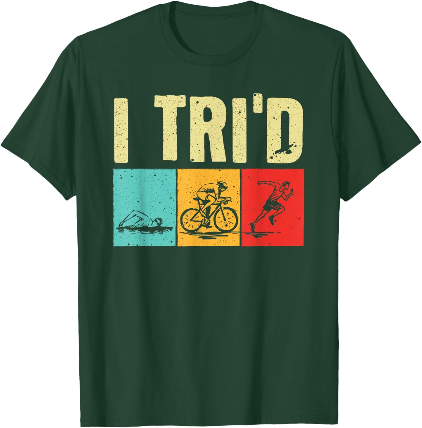 Funny Triathlon Women Cyclist Swimmer Triathletes T-Shirt - T-Shirt | Forest