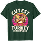 Cutest Turkey in The Flock Turkey Dabbing Funny Thanksgiving T-Shirt - T-Shirt | Forest