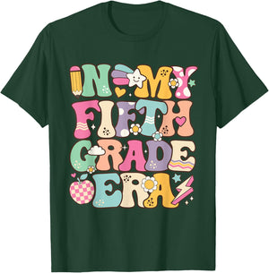 In My Fifth Grade Era Girl Back To School 5th Grade Teacher T-Shirt - T-Shirt | Forest