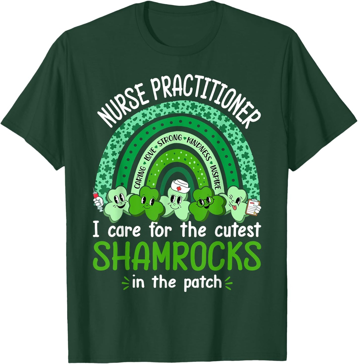 Nurse Practitioner Cutest Shamrocks Nurse St Patricks Day T-Shirt - T-Shirt | Forest