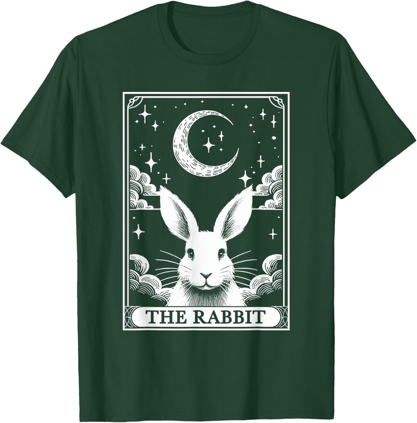 Tarot Card Vintage Crescent Moon Rabbit Animal Lovers T-Shirt - T-Shirt | Forest