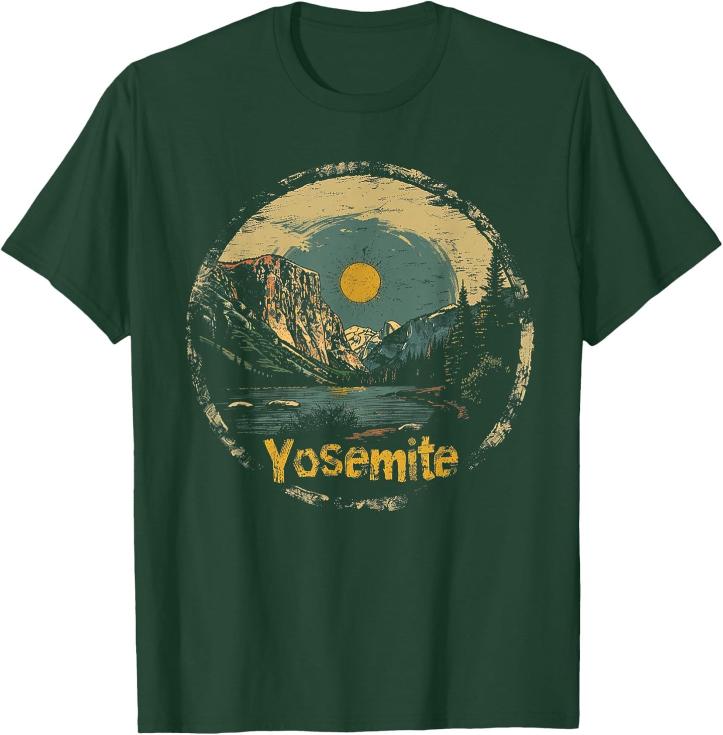 Yosemite - US National Park Vintage Men Women Kids Retro T-Shirt - T-Shirt | Forest