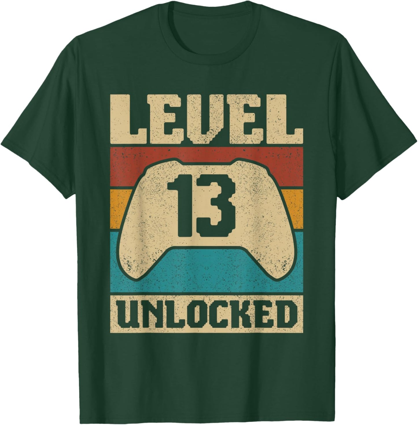 Level 13 Unlocked 13 Year Old Girl Boy Outfit 13th Birthday T-Shirt - T-Shirt | Forest