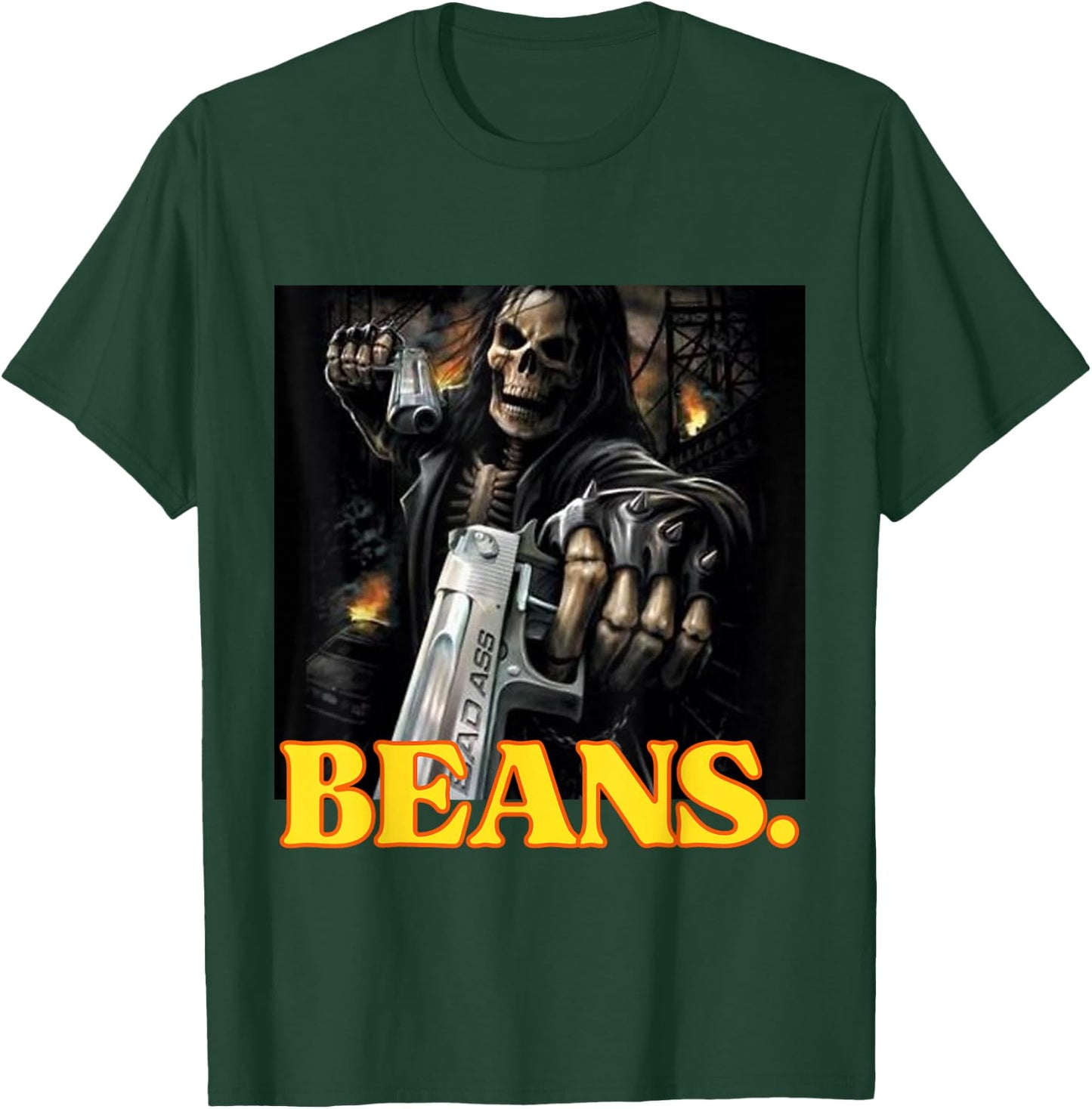 Beans Enjoyer Funny Cringe Hard Skeleton Meme T-Shirt - T-Shirt | Forest