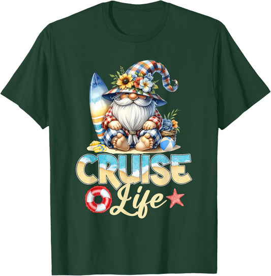 Summer With My Gnomies Vacation Cruise Life Gnome Lover Cute Men Women Kids T-Shirt - T-Shirt | Forest