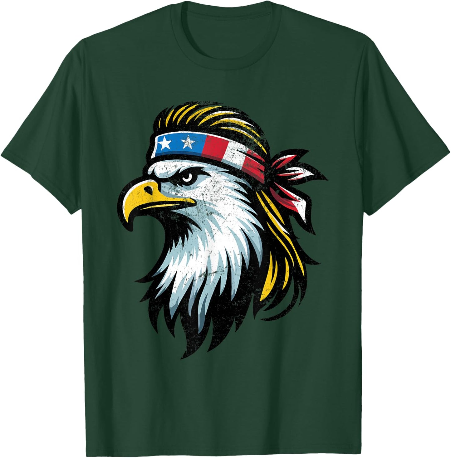 Patriotic USA Eagle Mullet American Flag - 4th of July Women Kids Men T-Shirt - T-Shirt | Forest